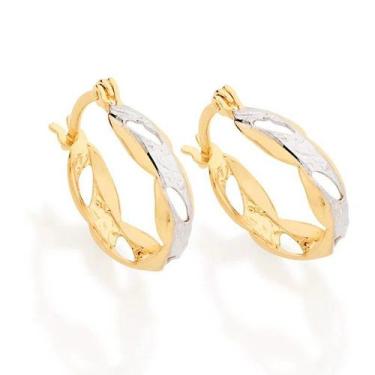 Imagem de Brincos banhado ouro 3x 24k 18k e 22k femininos argola rommanel ondula