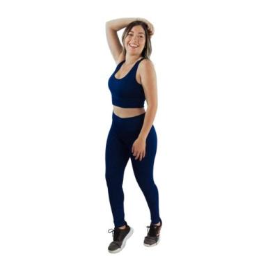 Imagem de Conjunto Feminino Fitness Legging E Top Roupas De Academia - JinkingSt