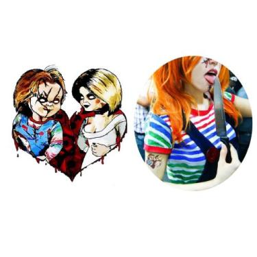 Imagem de Tatuagem Temporária Casal Noiva E Chucky Coração - 3I