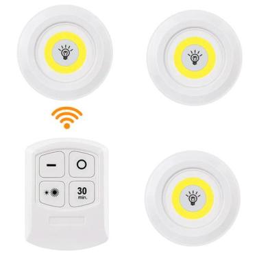 Imagem de Luminária Spot Led Sem Fio Kit c/ 3 Controle Remoto Incluso - RELET
