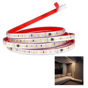 Imagem de Fita Led SMD 3000K 127V Fita Dupla Face Plug Conector 3 Metros Perfil 
