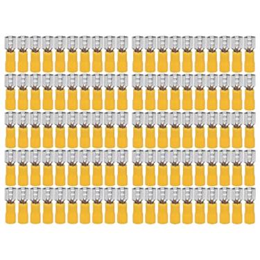 Imagem de 100 Peças Terminal de Fio Isolado Fêmea pá Conector de Crimpagem Elétrica para Awg 12-10, Com Cobre e Pvc, para Fios de 4-6mm²