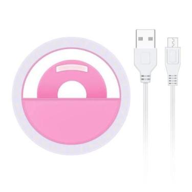 Imagem de Mini Ring Light Selfie Portátil Para Celular Tablet Rosa - Mare Vendas