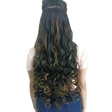 Imagem de Alongamento Aplique Tic Tac Ondulado Preto Com Luzes 60Cm - C&C Shop