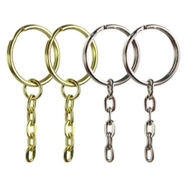 Imagem de Argola Para Chaveiro 23mm Com Corrente Prata E Dourado Com 2000 Peças,