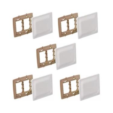 Imagem de Kit 5 Placas 4X4 Cega Branco Com Suporte Zeffia Pial 680173 - Pial Leg