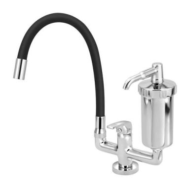 Imagem de Torneira Filtro Gourmet Monocomando Color Preta Cozinha Mesa - Modelar