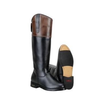 Imagem de Bota Montaria Capelli Masculina Couro Bico Redondo Conforto, 41, Preto