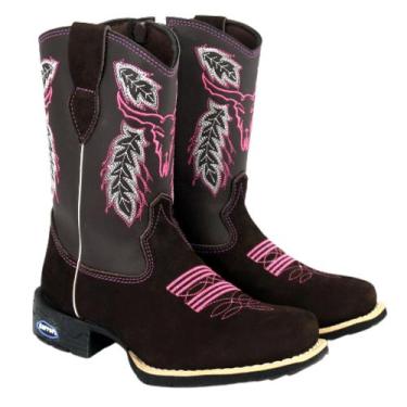 Imagem de Bota Texana Country Infantil Bordada com Zíper - Carrero Boots, 35