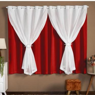 Imagem de Cortina Sala Voial com forro de Microfibra + Presilha 2.00m x 1.80m Jo