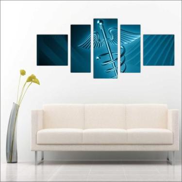Imagem de Quadro Decorativo Consultórios Médicos Medicina Mosaico 5 Peças T8 - V