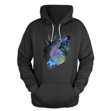 Imagem de Blusa De Frio Moletom Canguru Com Capuz Lobo Bravo - MP Moda Masculina