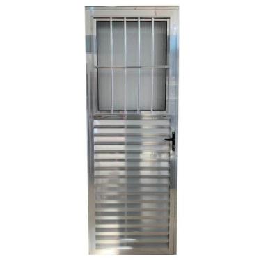 Imagem de Porta social 2,10x60 lado DIREITO no alumínio brilhante - CPF, Jaguar 