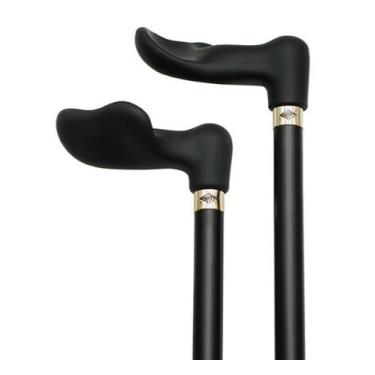Imagem de Bengala de palmeira de toque suave preta com cabo preto acetinado - Presente acessível! Item #DHAR-9787200