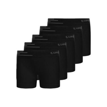 Imagem de Kit com 5 Cuecas Infantil Boxer Lupinho 132-002 - LUPO, Preto, GG