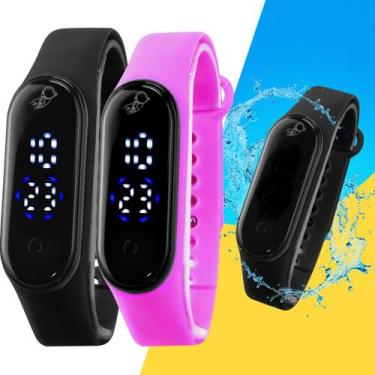 Imagem de Kit Relógio Infantil prova agua digital bracelete luxo nota - Orizom