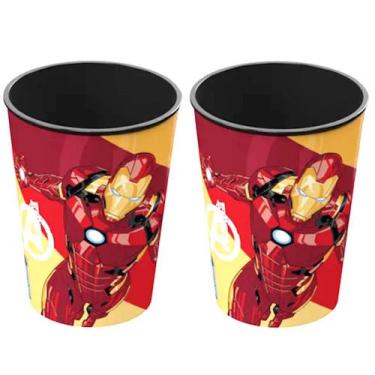 Imagem de Copo do Homem de Ferro Infantil 320ML Kit 2 unidades - Plasútil