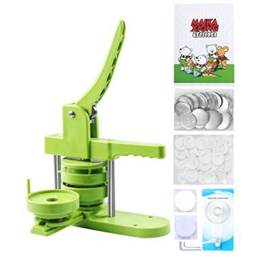Imagem de Happizza Máquina de Fazer Botões, 75 Mm(3") Kit de Máquina de Prensa de Botão de Pino Diy, Máquina de Prensa de Botão de Crachá Máquina de Fazer Pino com 100 Peças de Botão Grátis, Imagens, Cortador d