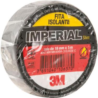 Imagem de Fita Isolante 18,0 mm x 5 m, Preta, Imperial - 3M - Imperial 3M