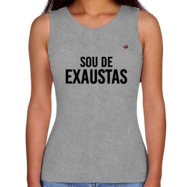 Imagem de Regata Feminina Sou de Exaustas - Foca na Moda, Cinza, G