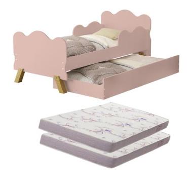 Imagem de Cama Infantil Angel Com Auxiliar Proteção lateral 2 Colchão - Maalisto