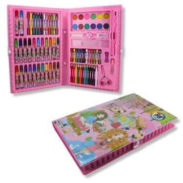 Imagem de Kit Escolar Maleta De Colorir Infantil Hidrocor 98pc Girls - Artzone