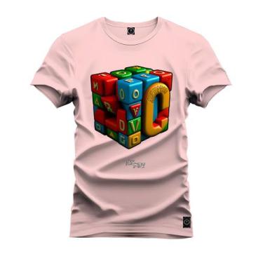 Imagem de Camiseta Unissex T-Shirt 100% Algodão Estampada Cubo Quadrado - Nexsta