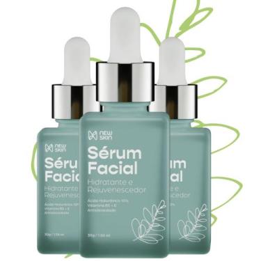 Imagem de Kit 3 Sérum Facial Newskin Ant-idade 4em1 Ácido Hialurônico Vitamina E
