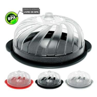 Imagem de Suporte Porta Bolos Boleira Prato E Tampa Plástico Gourmet Preto - Ful