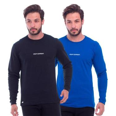 Imagem de Kit 2 Camisa Manga Longa Masculina Esportiva Frio Inverno - USUP, Azul