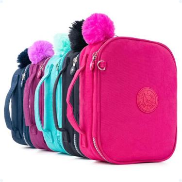 Imagem de Estojo Box Organizador Escolar Bolsinha De Lápis Com Pompom - Hxt, Ros