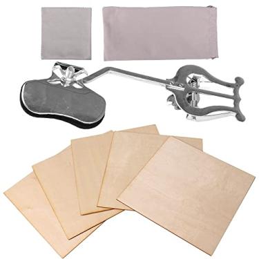 Imagem de Conjunto de suporte de música com clipe para trompete marchando lira de madeira tília espectro de música para bricolage