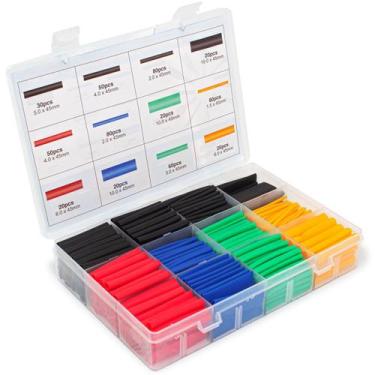 Imagem de Espaguete Isolante Termo Retrátil 530 Pçs Colorido Cabo Fio Com Caixa 