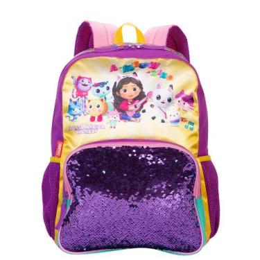 Imagem de Mochila De Costa Escolar Grande Gabby Meow Sestini