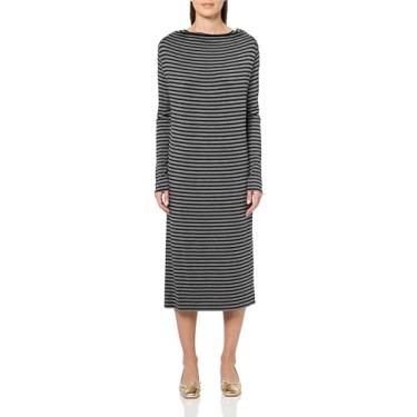 Imagem de Norma Kamali Saia longa feminina com fenda lateral, Preto/cinza, M