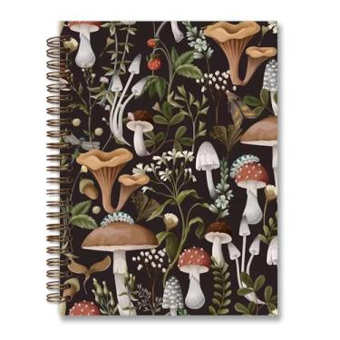 Imagem de foedor Caderno espiral vintage de cogumelo, presentes de cogumelo para mulheres, caderno espiral pautado universitário de capa dura para escritórios, escolas, salas de aula, caderno espiral de capa