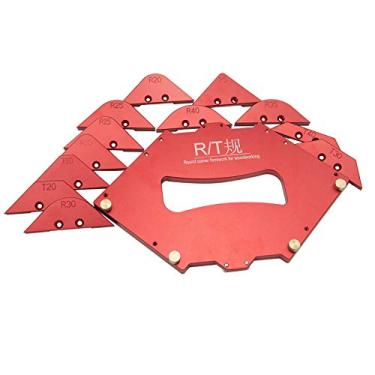 Imagem de 13 peças/conjunto de kits de gabarito de raio de canto de mesa de roteador conjunto de ferramentas de corte de liga de alumínio para marcenaria