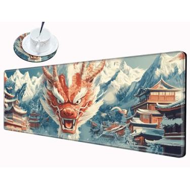 Imagem de Dragon Mouse Pad Gaming Desk Mat 36x12 mousepad grande tapete de mouse longo tapete grande para laptop sem fio antiderrapante escritório trabalho computador