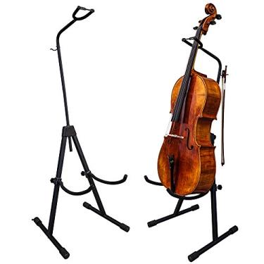 Imagem de PAITITI Suporte dobrável ajustável para violoncelo com gancho para laço – Preto