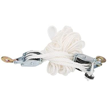 Imagem de POLIA DE TALHA CARGA DE 4000LB GANCHO DE AÇO GALVANIZADO BLOCO DE POLIA DE ELEVAÇÃO COM CORDA MULTI NYLON PARA OBJETOS INDUSTRIAIS PESADOS E LOCAIS DE CONSTRUÇÃO
