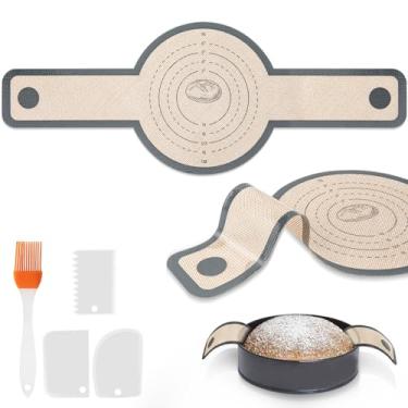 Imagem de Forros de forno holandês de silicone para assar, tapete de pão antiaderente com alças extralongas, tapete de silicone reutilizável de fácil limpeza, 2 unidades para massa transferível, melhor silicone