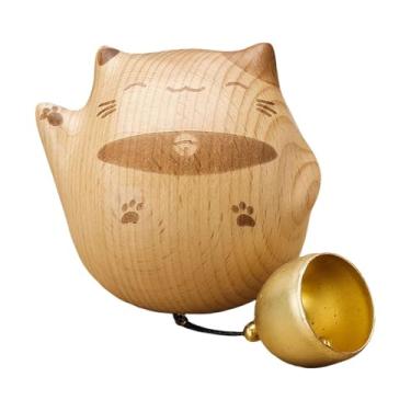 Imagem de WeiLaiKeQi Campainha decorativa de madeira, ornamento de madeira, lembrete aberto, decoração de casa, sino de suspensão, porta de entrada para janela, fazenda