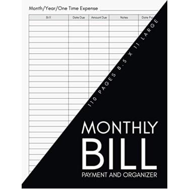 Imagem de Monthly Bill Payment And Organizer: Money Dept Tracker, Monthly/Yearly/One Time Expense Tracker Notebook, Simple Home Budget Spreadsheet, Bill ... Large 8.5 x 11 Budgeting Record Book