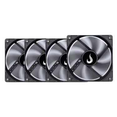 Imagem de Kit 4 Cooler Fan Rise Mode 120mm 12v Preto - RM-BK-01-FB