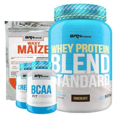 Imagem de Kit Blend Standard Chocolate Bcaa Creatina 100G Waxy Maize - Brnfoods