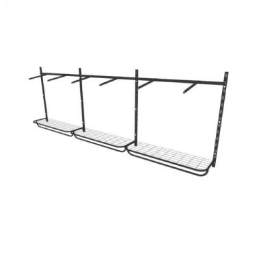 Imagem de Arara de roupas para loja quarto closet 16 peças regulável 300x100 cm 