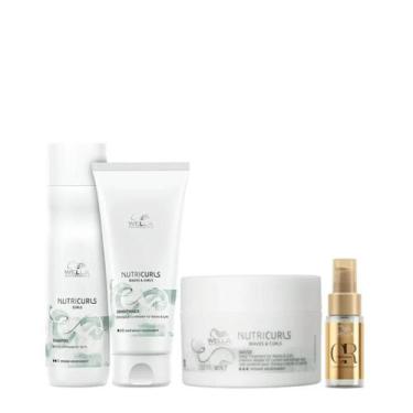 Imagem de Kit Wella Professionals Nutricurls + Oil Reflections Quarteto (4 Produ