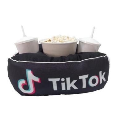 Imagem de Almofada Com Bolso Porta Pipoca Balde + Copos Tiktok 2 - Maria dos Rei