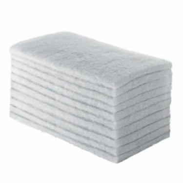 Imagem de Kit 10 Unidades Fibra De Limpeza Macia Branca 23 cm x 10 cm Sem Riscos