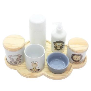 Imagem de Kit higiene bebê Safari 7 pçs Bdj Nuvem pinus Molh Red CZ - Antilope D